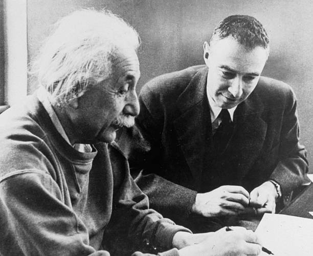 Einstein teaching Robert Oppenheimer